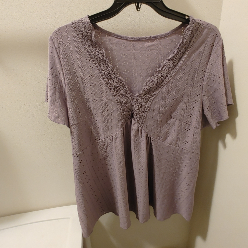 Women's Purple Lace Top